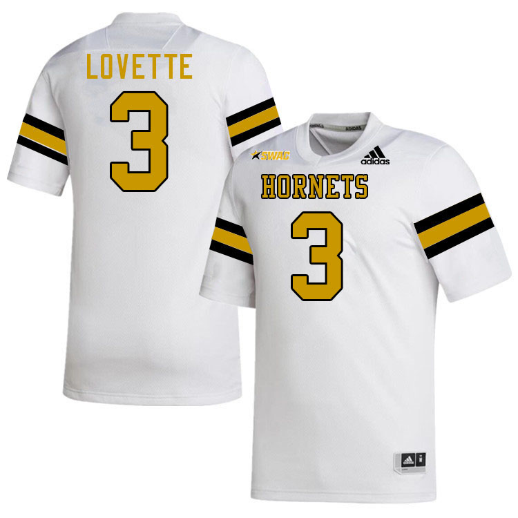 Alabama State Hornets #3 Twillie Lovette College Football Jerseys Stitched-White